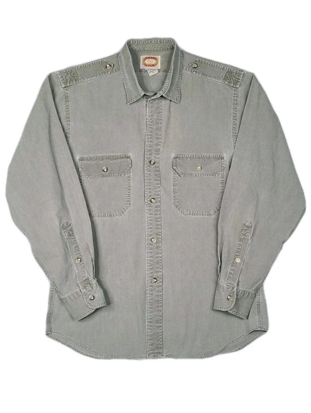 Vintage Banana Republic Mill Valley 80s Safari Shirt Sage Green-Gray Hong Kong M